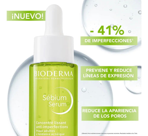 Bioderma Sébium Sérum Ultra Ligero, Regula Sebo y Suaviza Poros, 30 ml