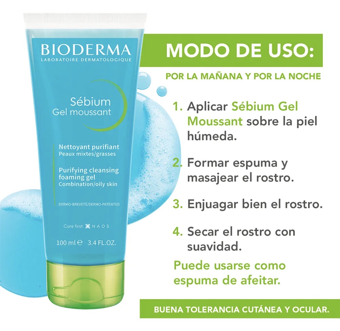 Bioderma Sébium Gel Moussant Facial 100ml Limpia y Purifica