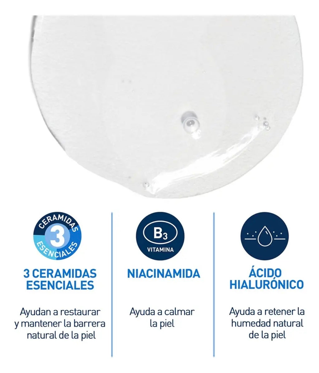CeraVe Gel Limpiador Espumoso Foaming Cleanser 473ml Todo Tipo de Piel